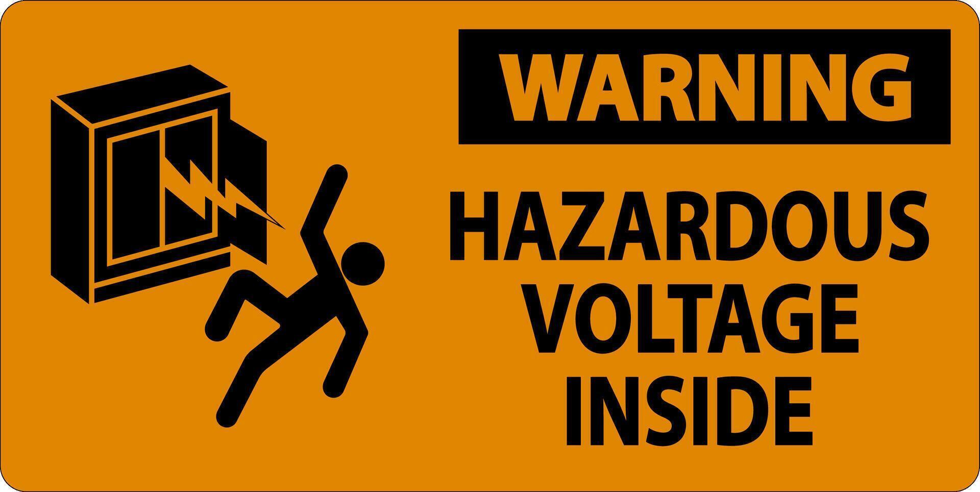 Warning Sign Hazardous Voltage Inside vector