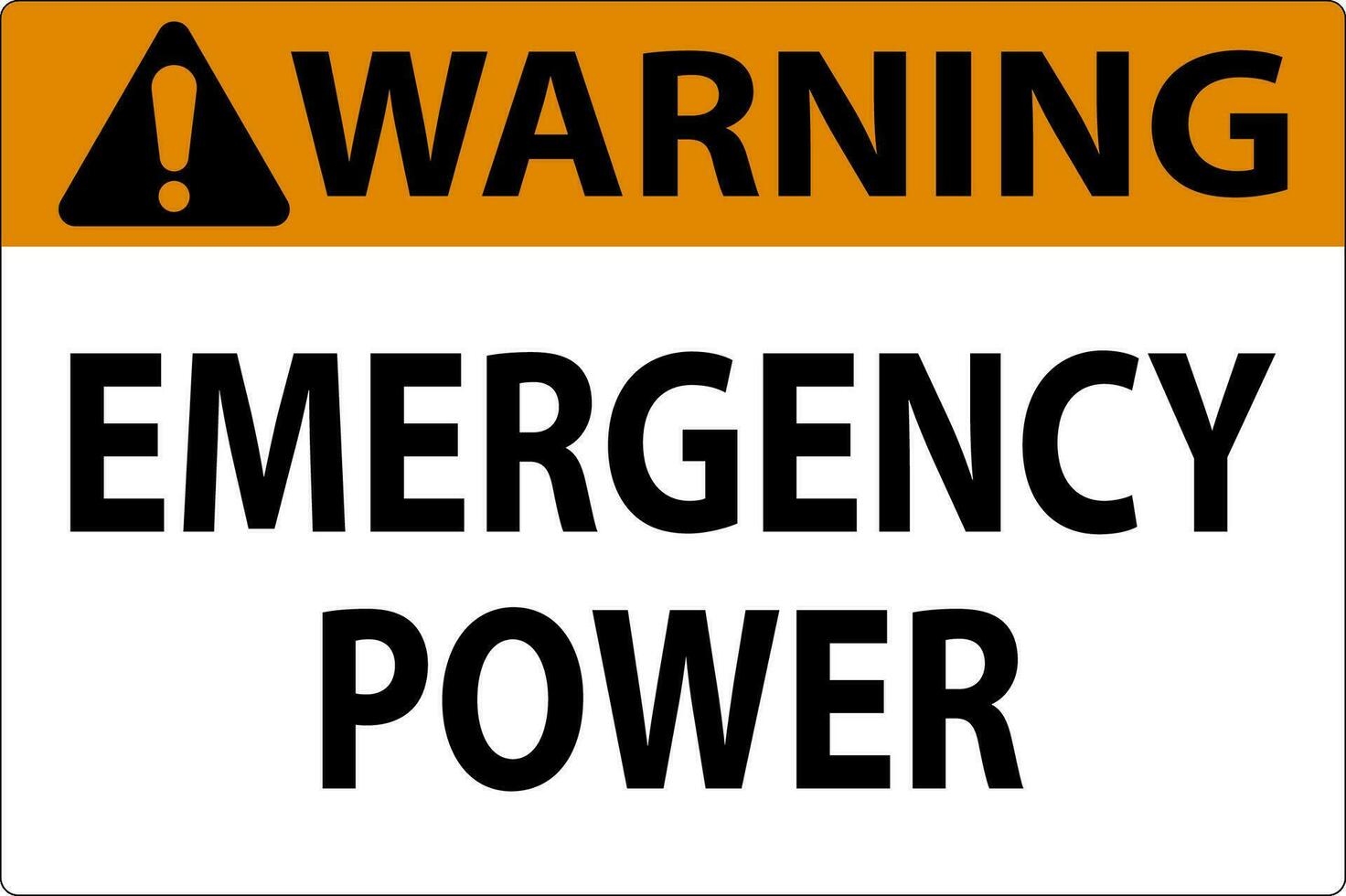 Warning Sign Emergency Power vector