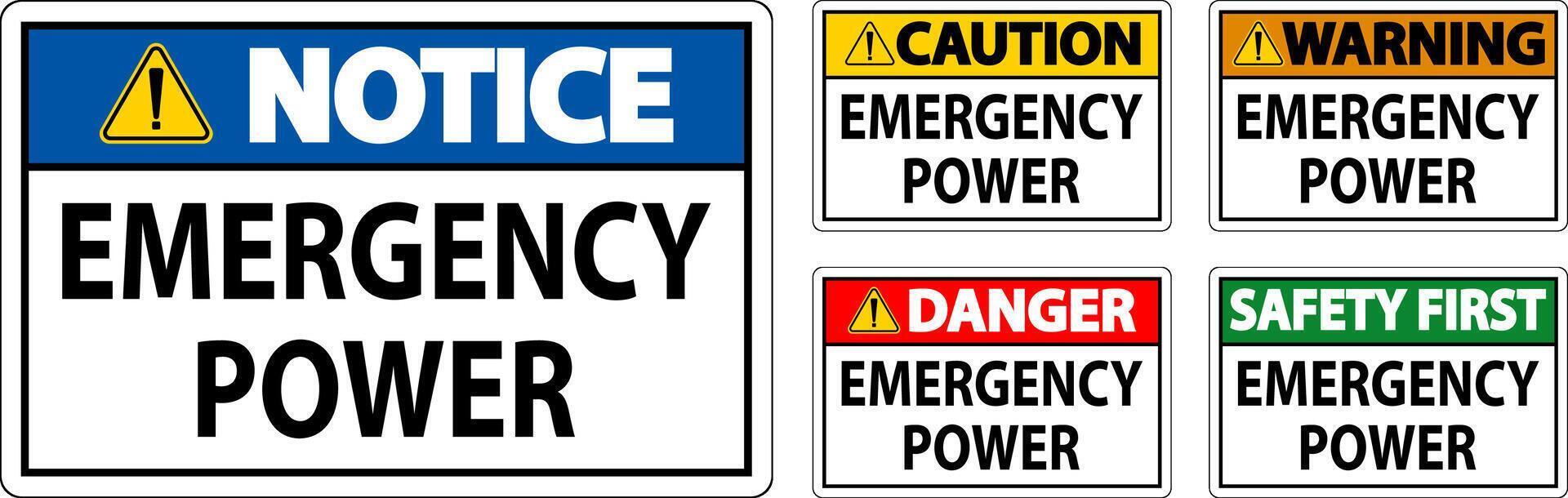 Danger Sign Emergency Power vector