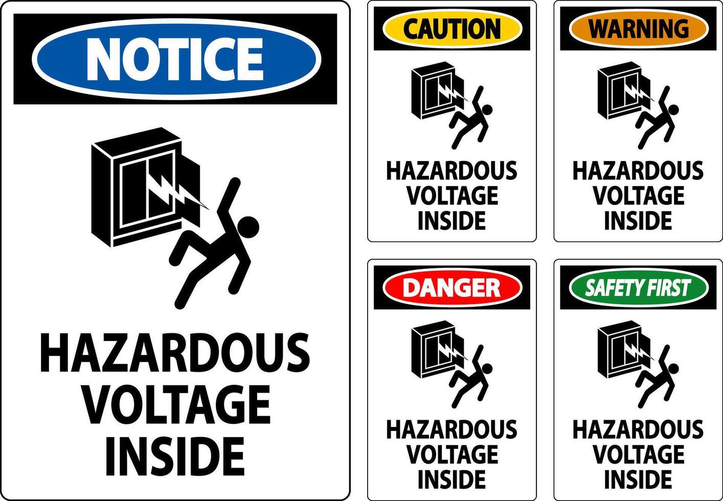 Danger Sign Hazardous Voltage Inside vector