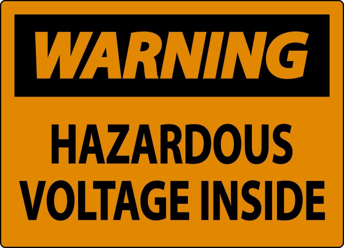 Warning Sign Hazardous Voltage Inside vector