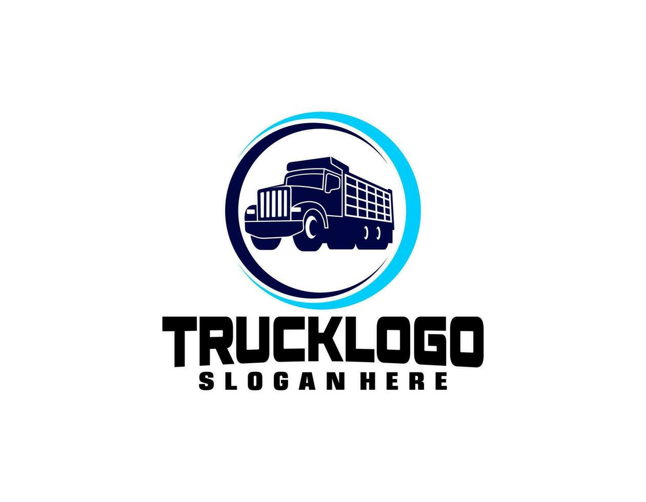 Dump truck company logo template. Ready made logo template set vector isolated