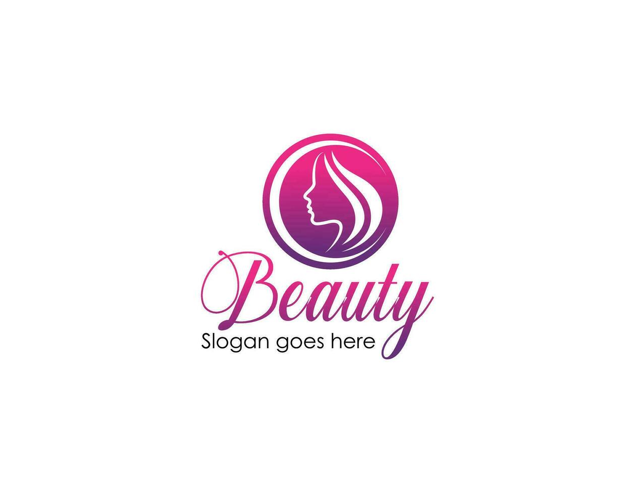 vector de icono de logotipo de cara de mujer. ilustración de vector de diseño de logotipo de cara de mujer, silueta de niña para cosméticos, belleza, salón, salud y spa, temas de moda.