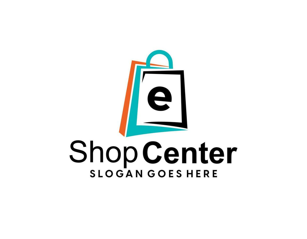 Creative modern abstract eCommerce logo design, colorful gradient online shopping bag logo design template vector