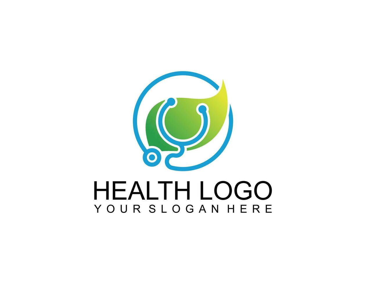 Medical poster design with stethoscope, vector illustration on blue background