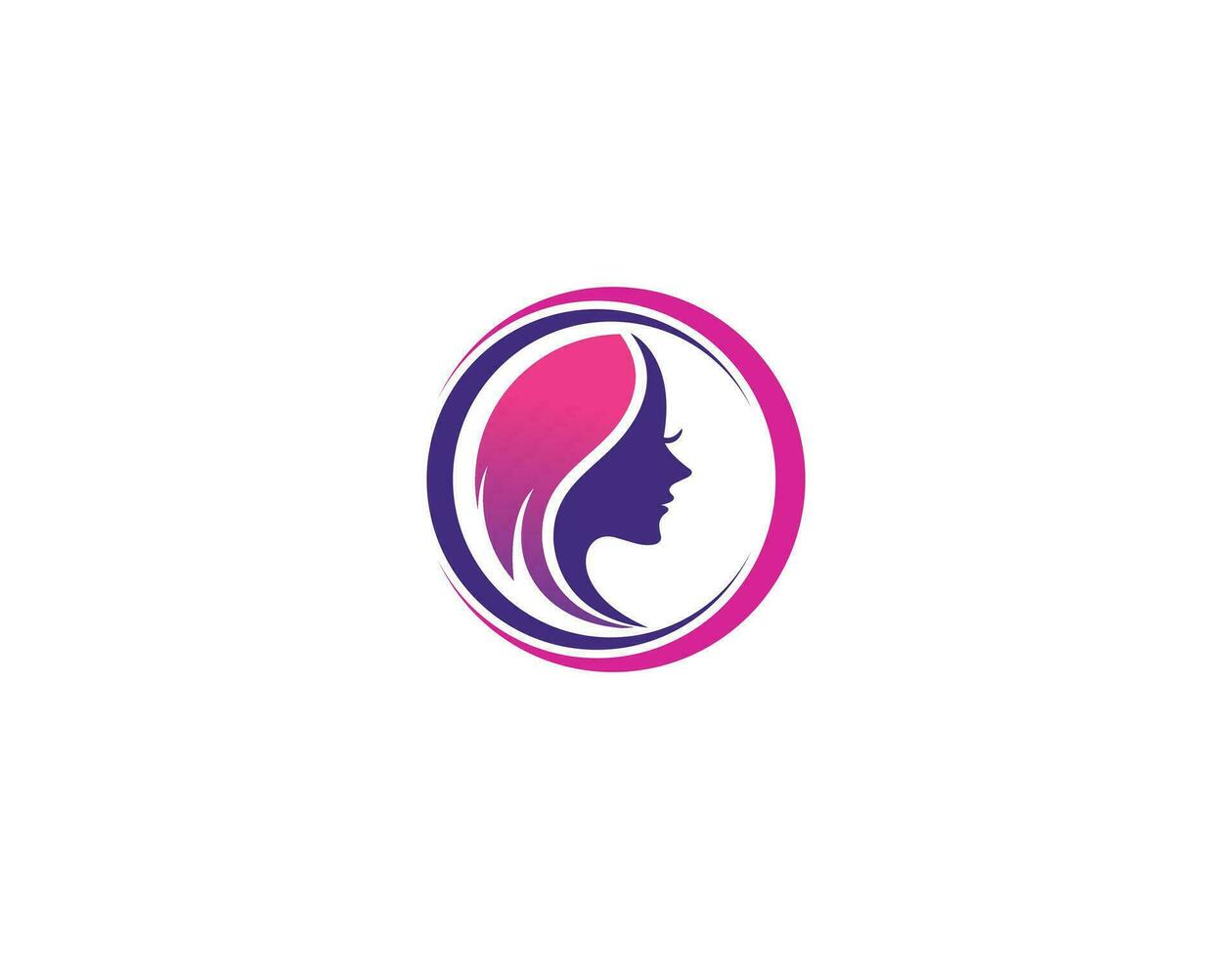 Beauty woman fashion logo. soft purple Abstract vector template linear style on a white background