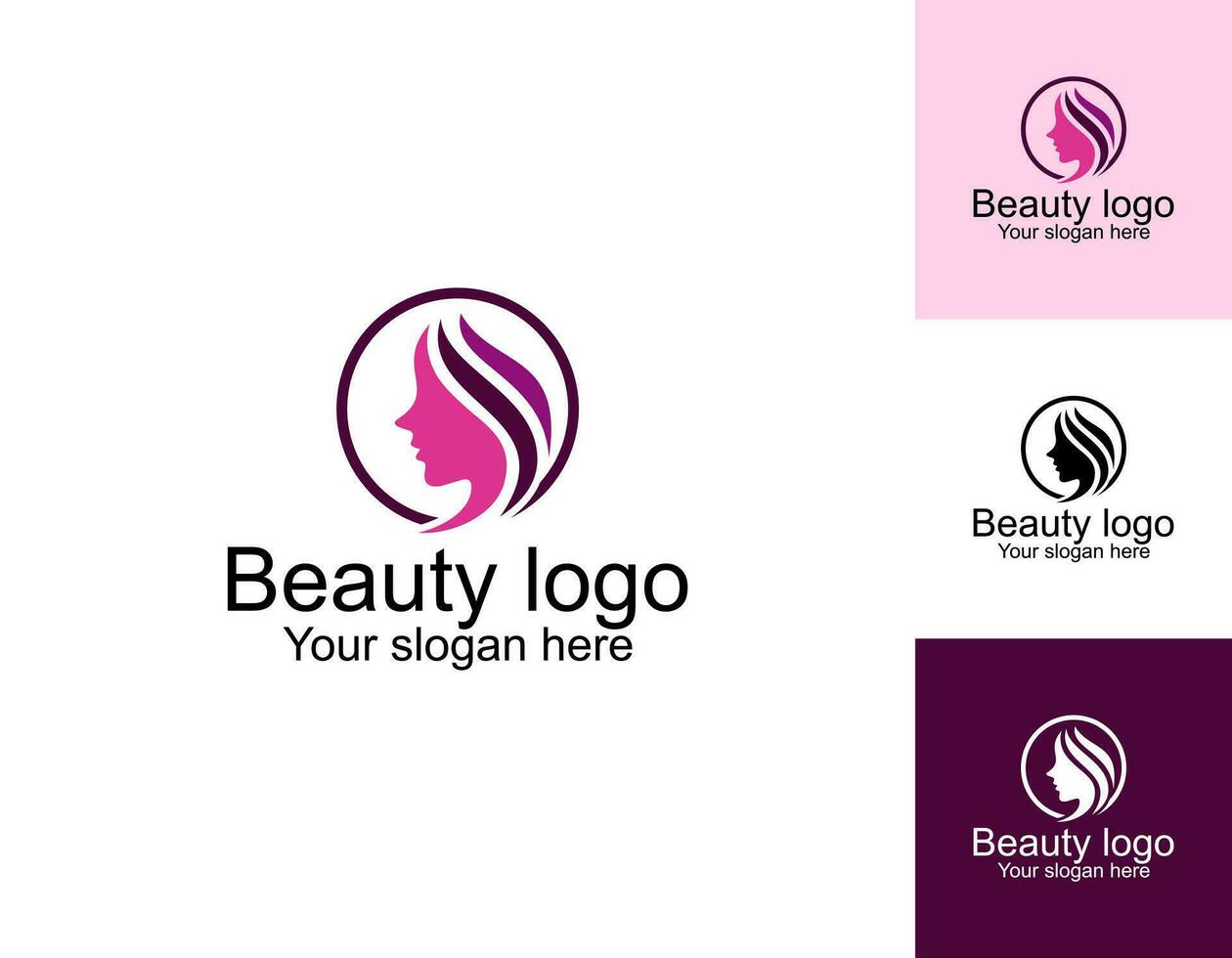 diseño de logotipo degradado dorado de salón de hojas de cabello de mujer vector
