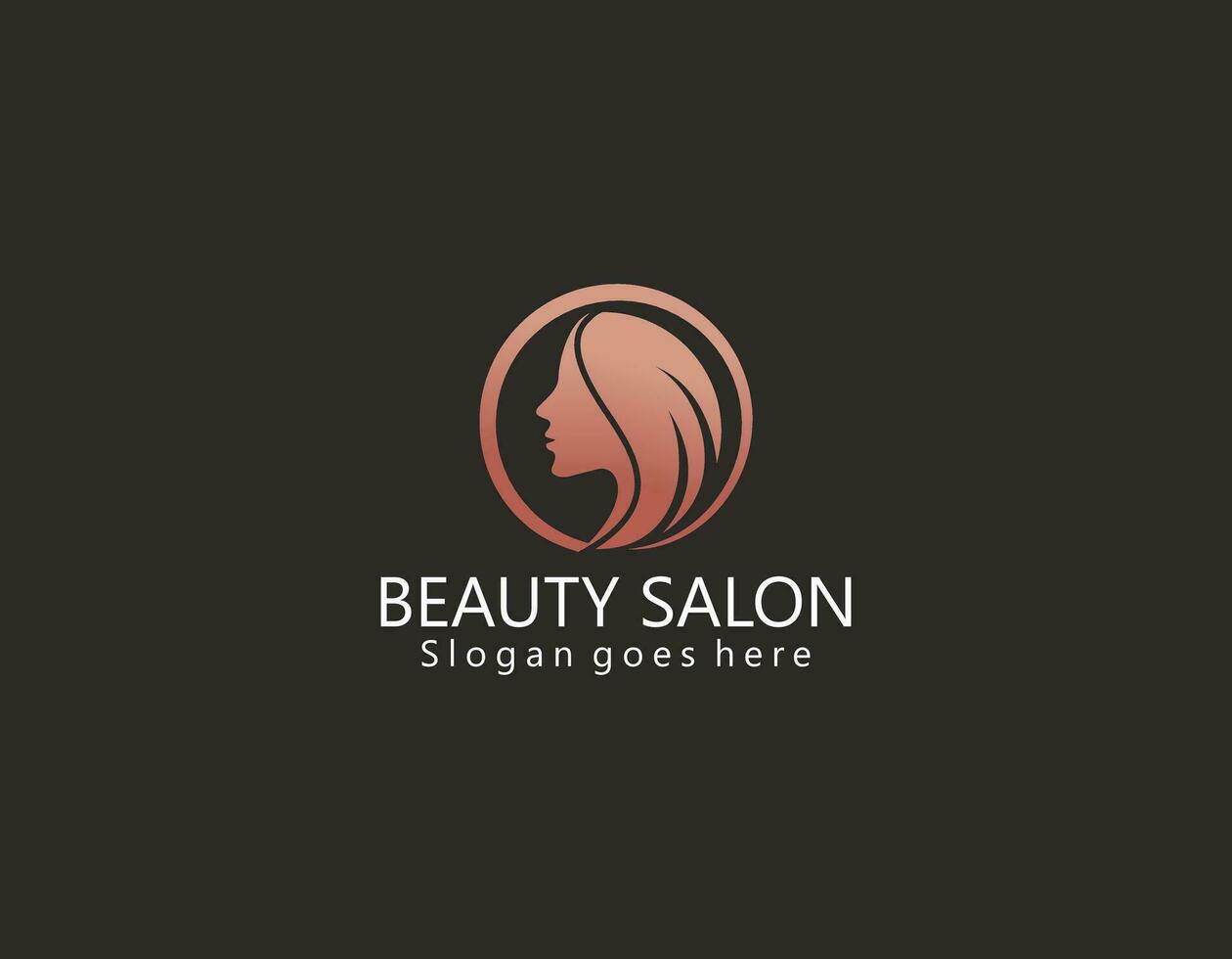 lujo mujer pelo salón logo diseño vector