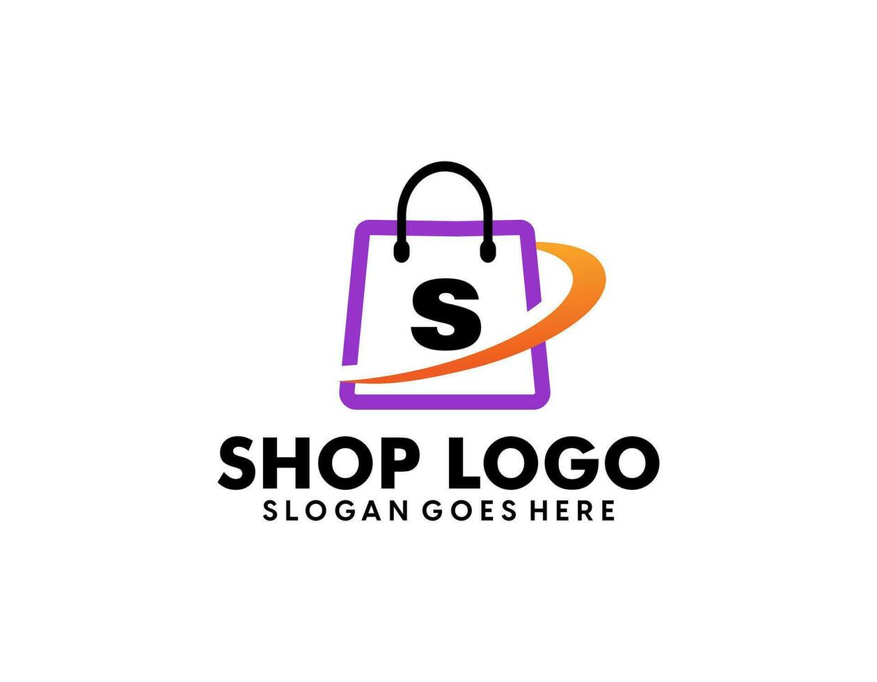 tienda estrella logo diseños, compras bolso logo símbolo vector