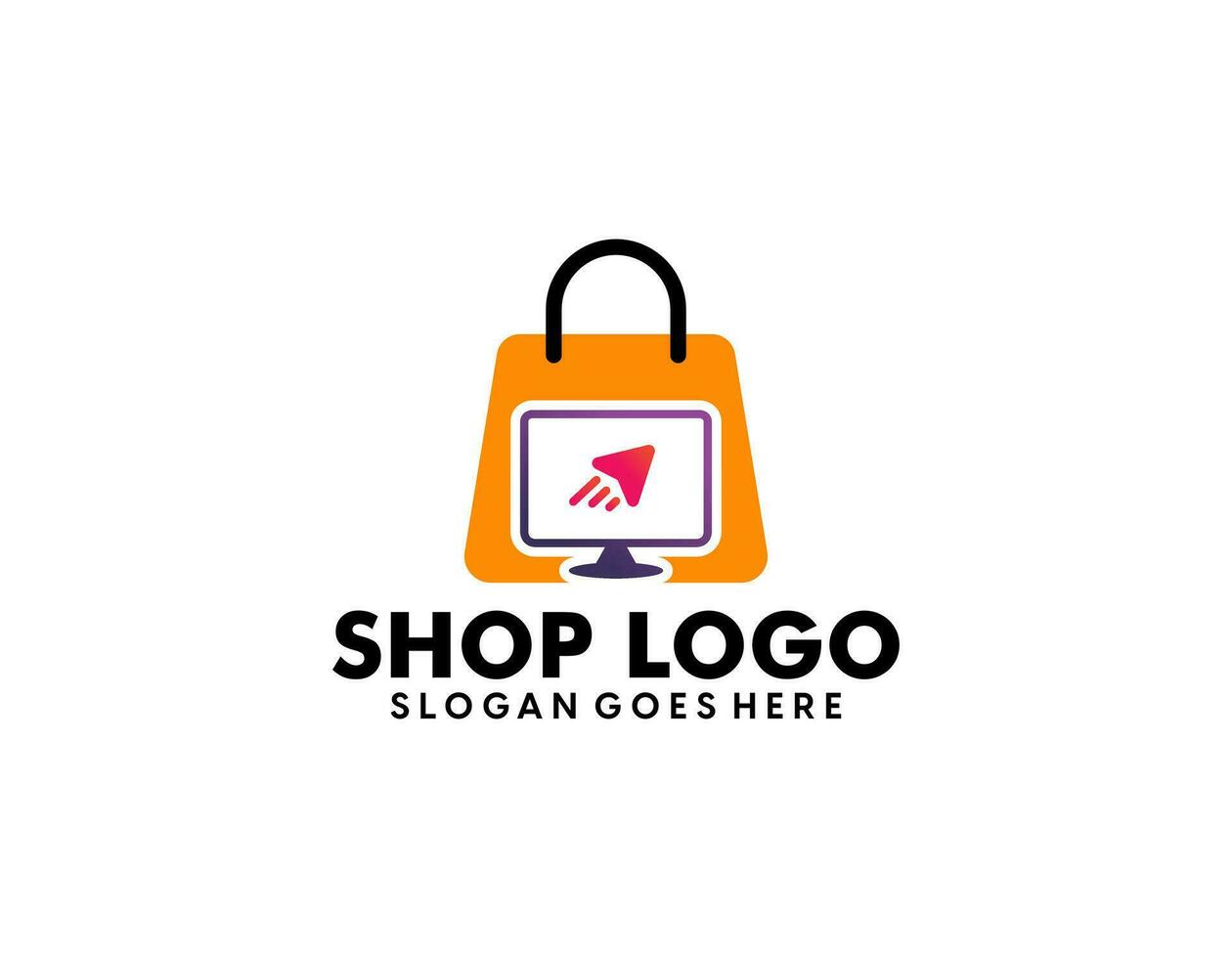 Online Shop Logo designs Template, Vector illustration