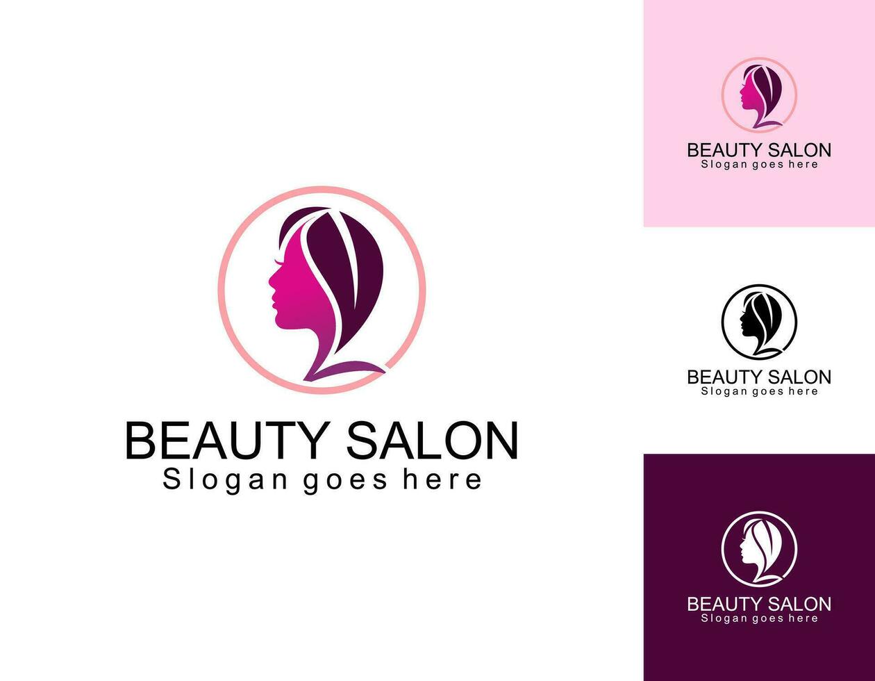 Beauty hair salon logo design for business with golden gradient color concept Premium Vector 1