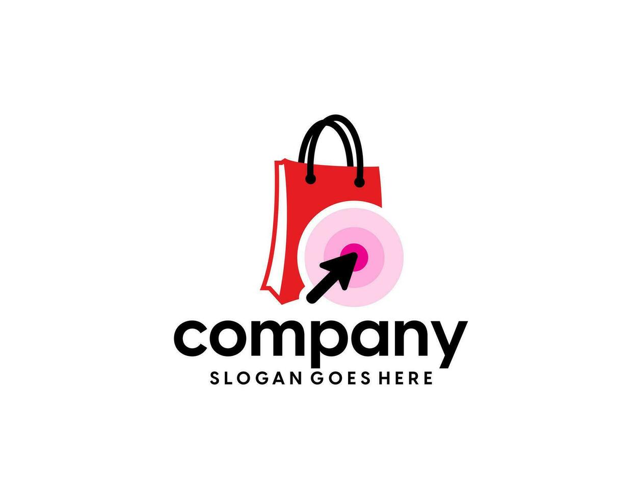 shop logo with bag icon for e commerce and store logo vector