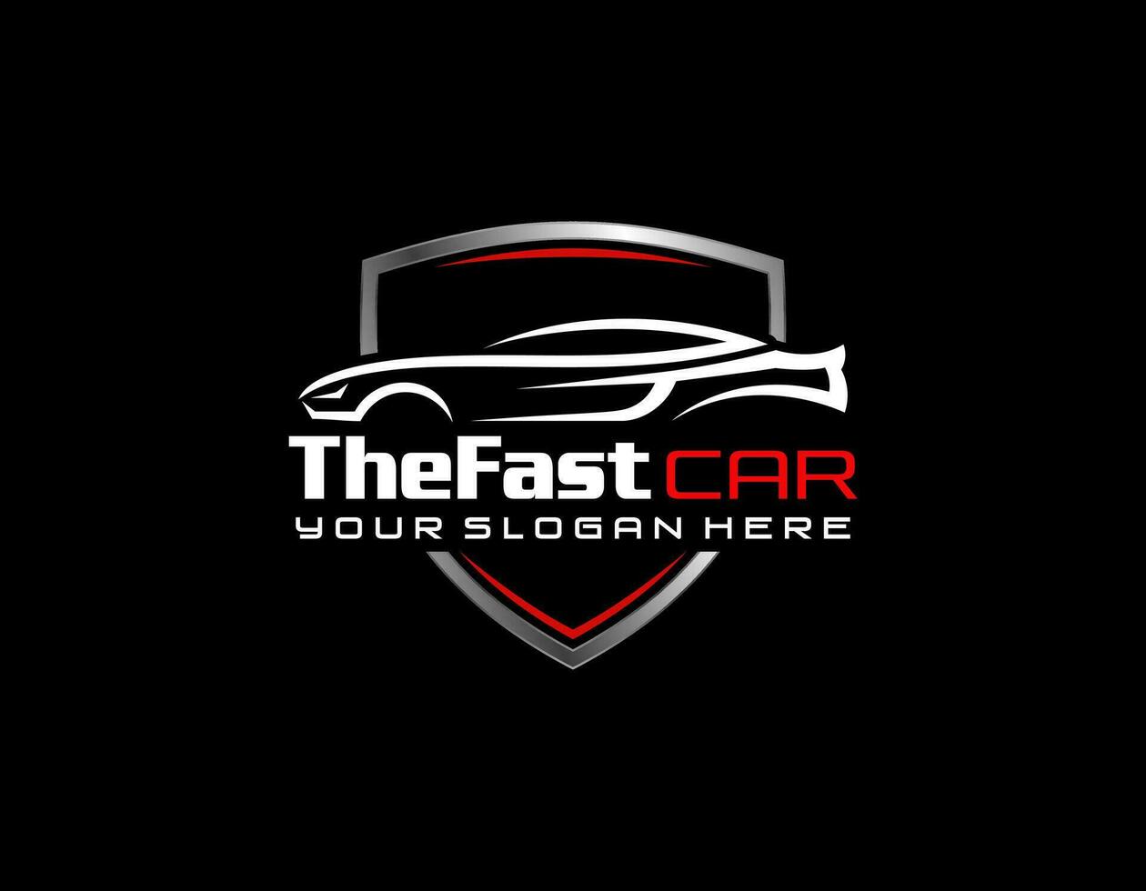 Sports car silhouette on white background. Vehicle icons set view from side, front, back, and top vector