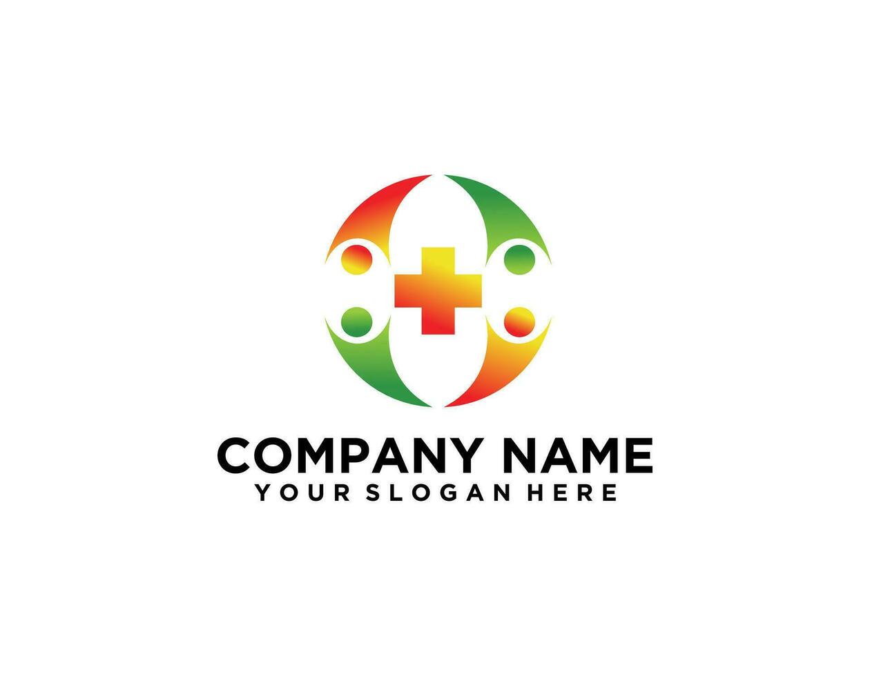 Creative People Care Concept Logo Design Template vector