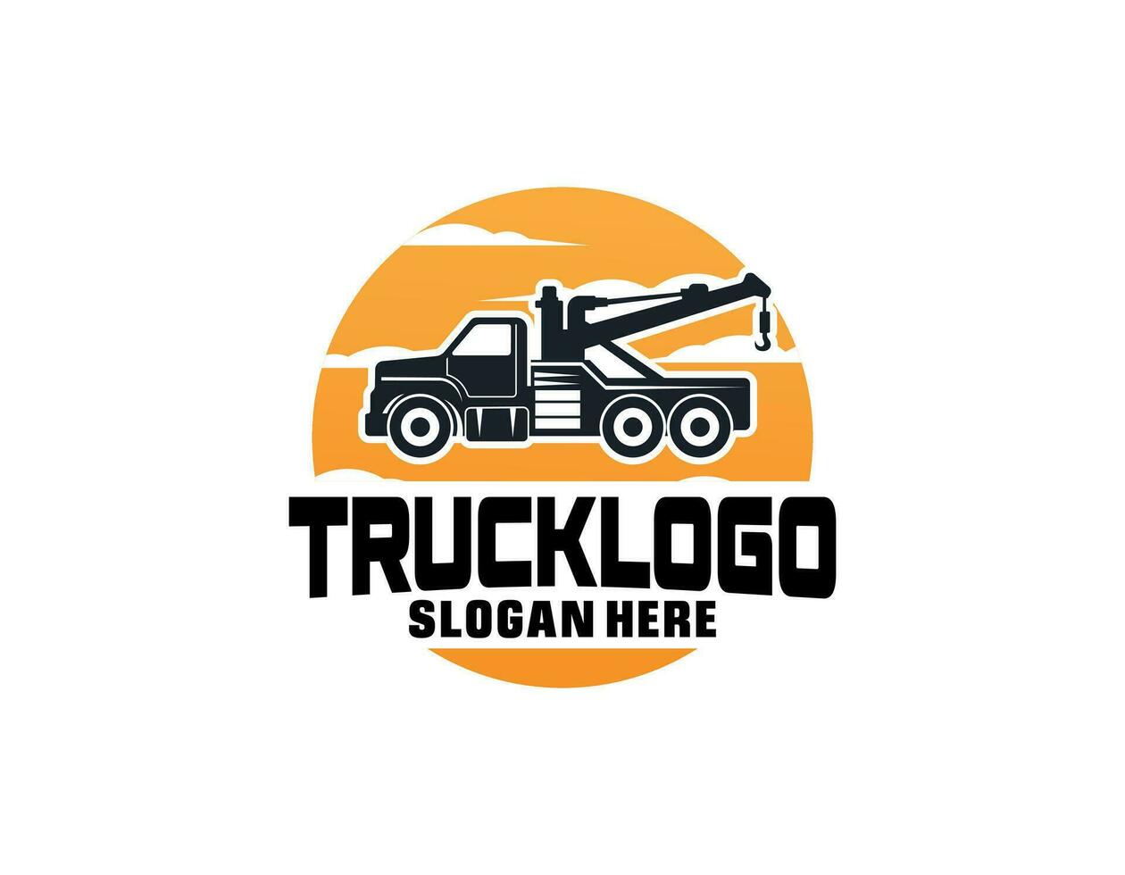 Towing truck service logo vector for transportation company. Heavy equipment template vector illustration for your brand.