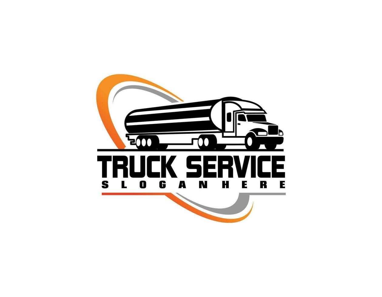 Vehicle. Big Cargo Truck. Tank. Gasoline tanker. Tank truck, fuel and oil tanker truck, septic tank pumping truck logo vector