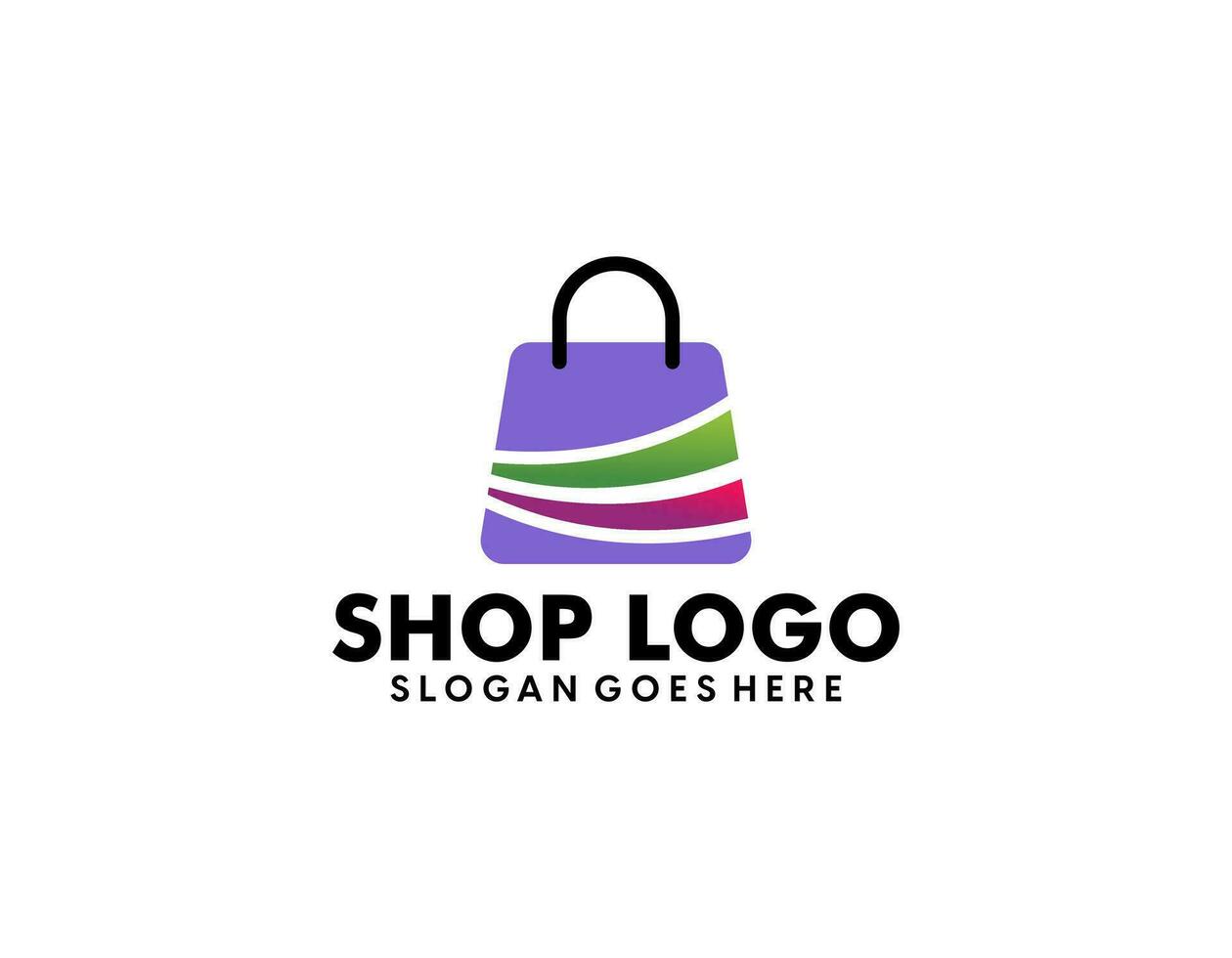 Shop logo, Illustration vector graphic of shopping cart and shop bag combination logo design concept