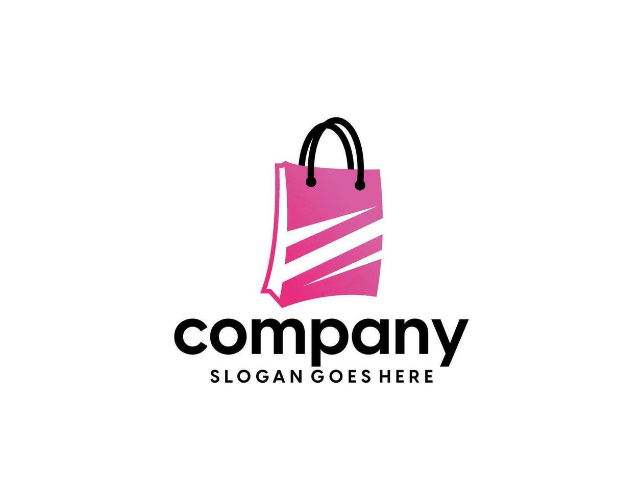 shop logo with bag icon for e commerce and store logo vector