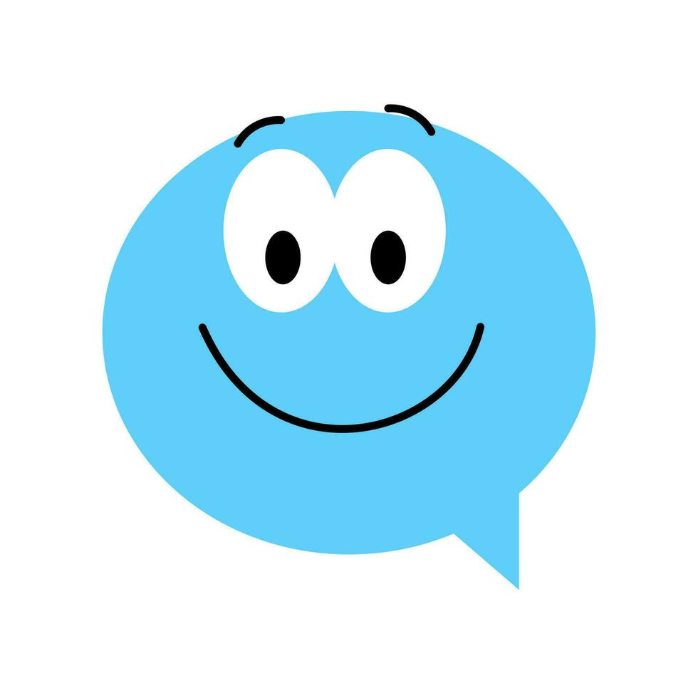 Speech bubble emoticon close up vector