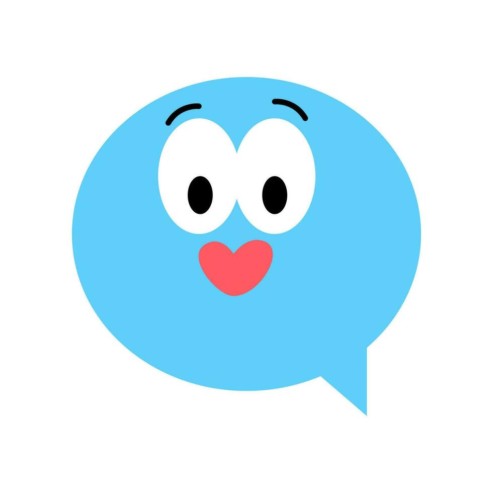 Speech bubble emoticon close up vector