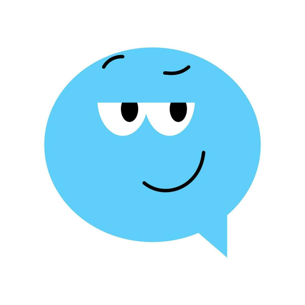 Speech bubble emoticon close up vector