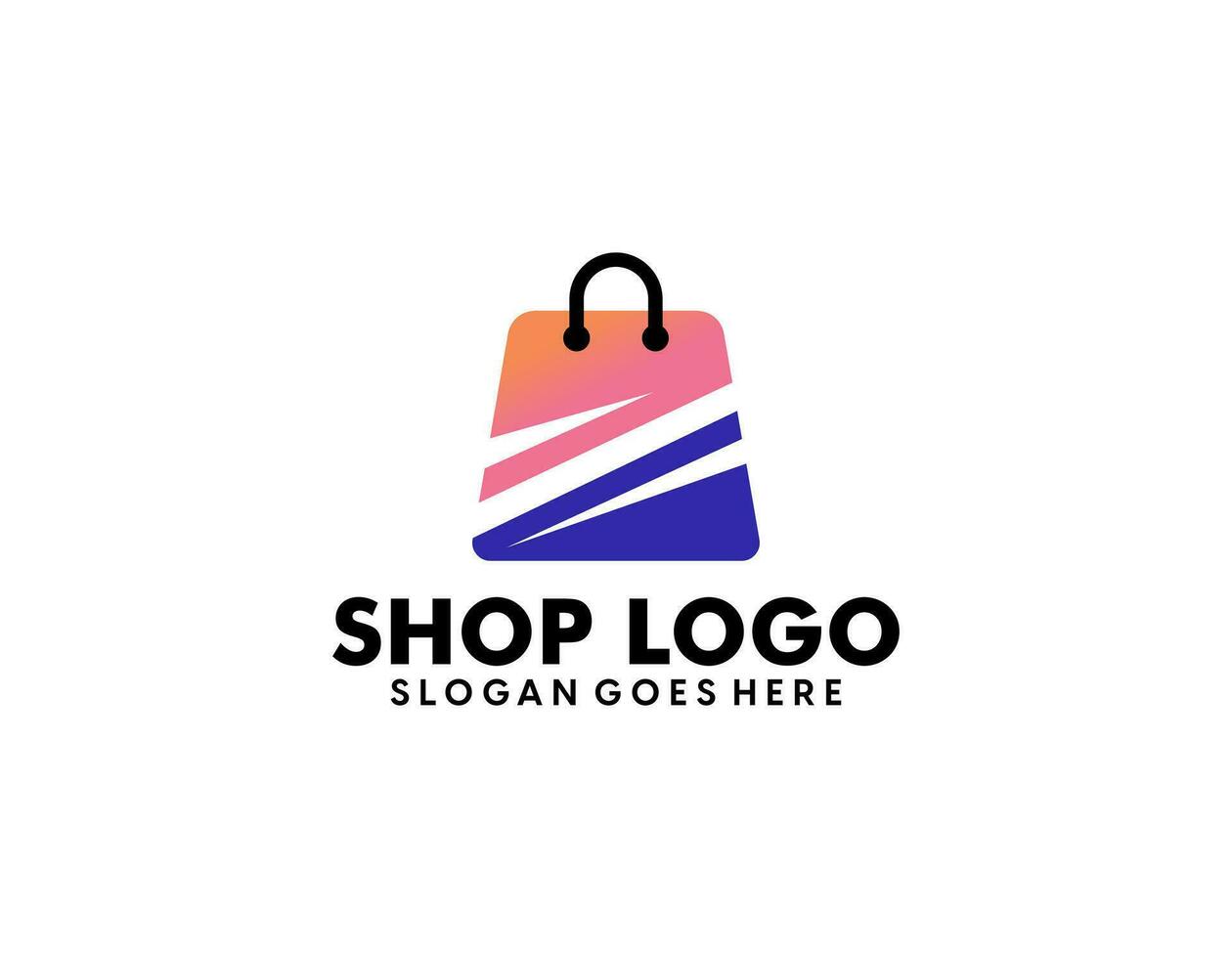 Shop logo. Online shop logo. shop bag. vector