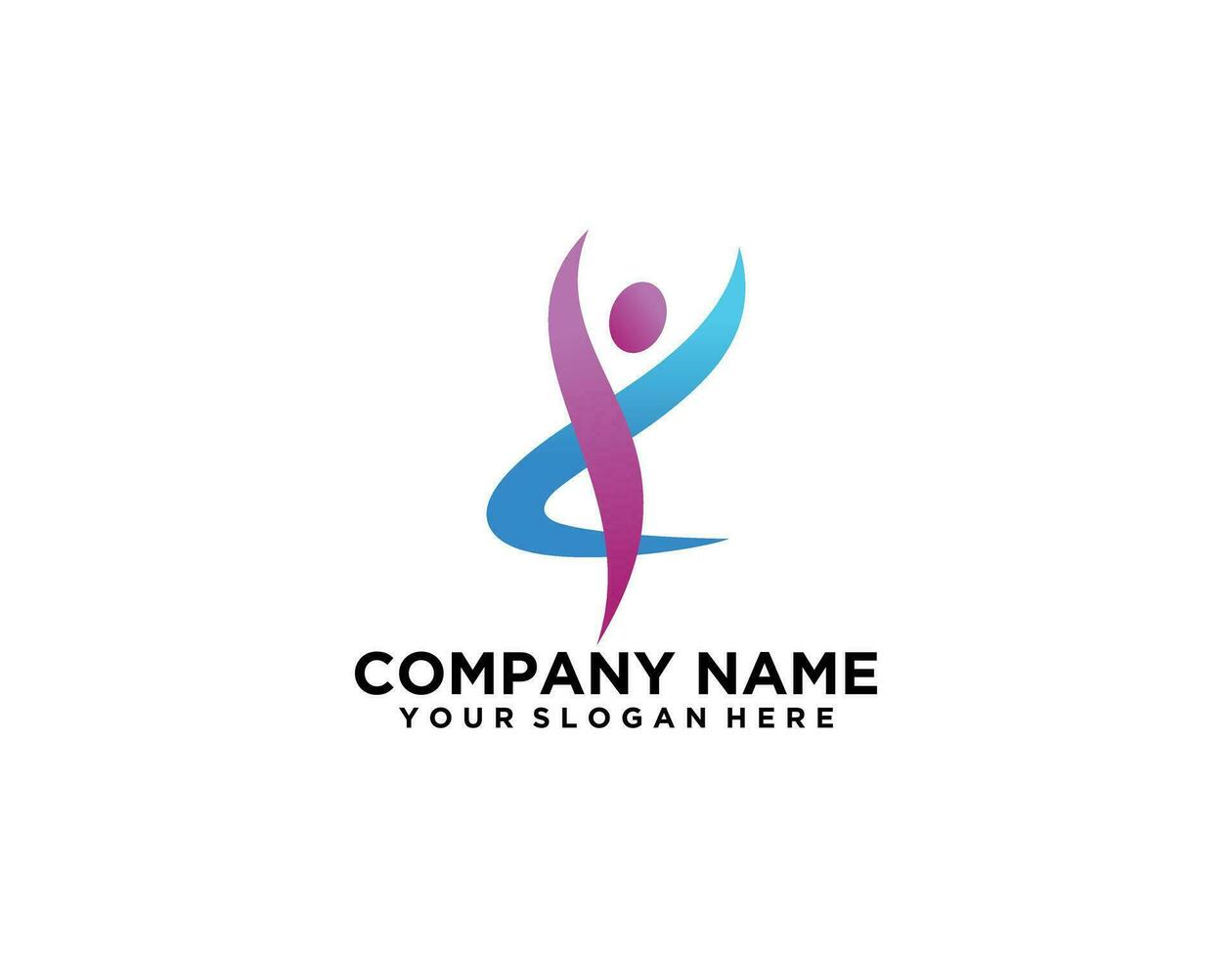 Abstract People Care Logo. Human Icon with Circular Two Hands Symbol. Flat Vector Logo Design Template Element.