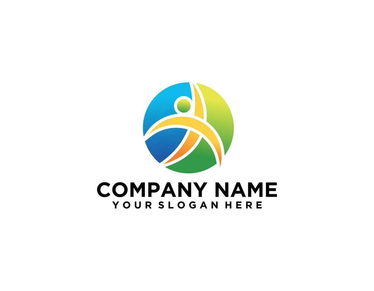 Creative People Care Concept Logo Design Template vector