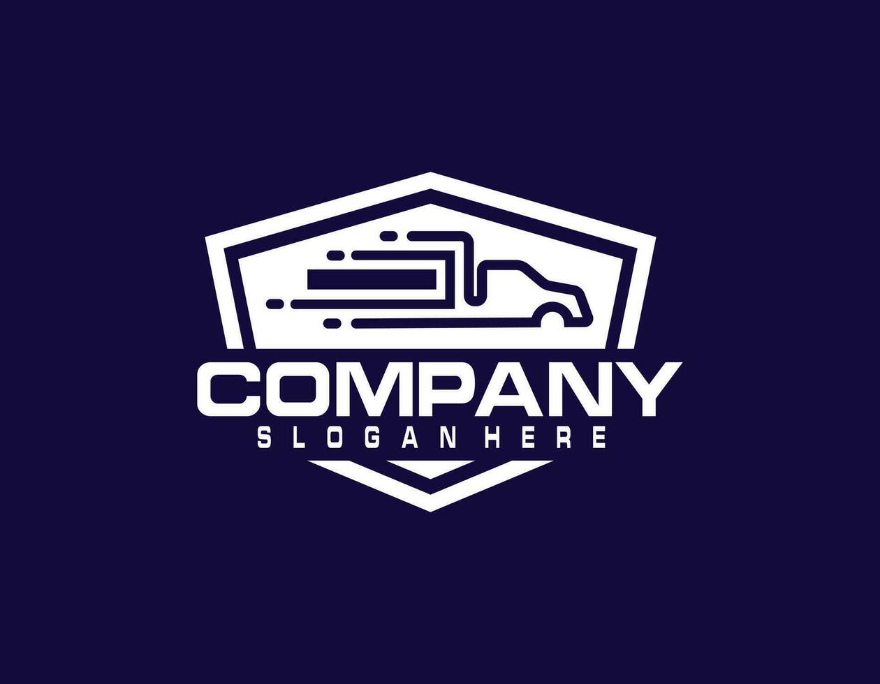 logistic truck logo design trailer vector transport express cargo delivery company template idea