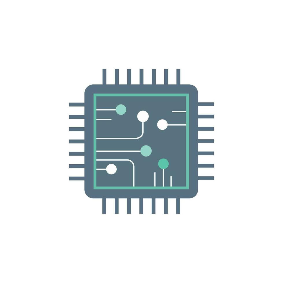 CPU central processor unit isolated vector illustration on white background.