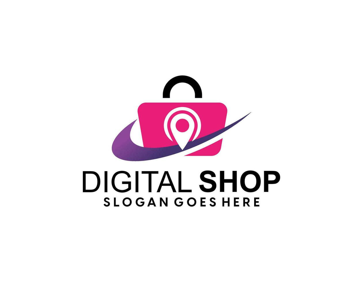 Online Shop Logo designs Template. Illustration vector graphic of shopping bag, computer and mouse logo. Perfect for Ecommerce,sale, store web element. Company emblem.