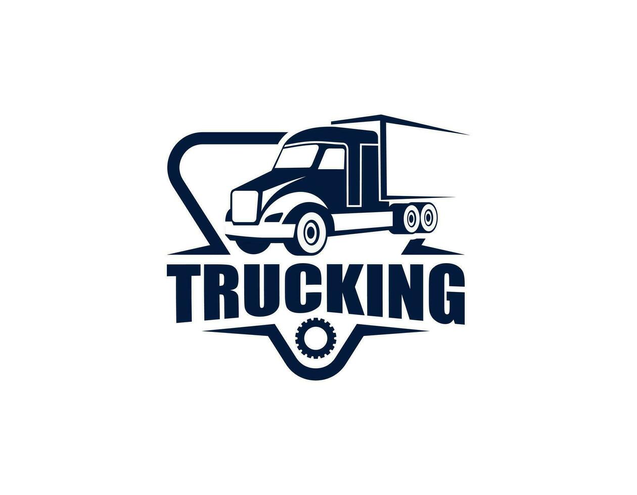 camión logístico diseño de logotipo remolque vector transporte expreso carga entrega empresa plantilla idea