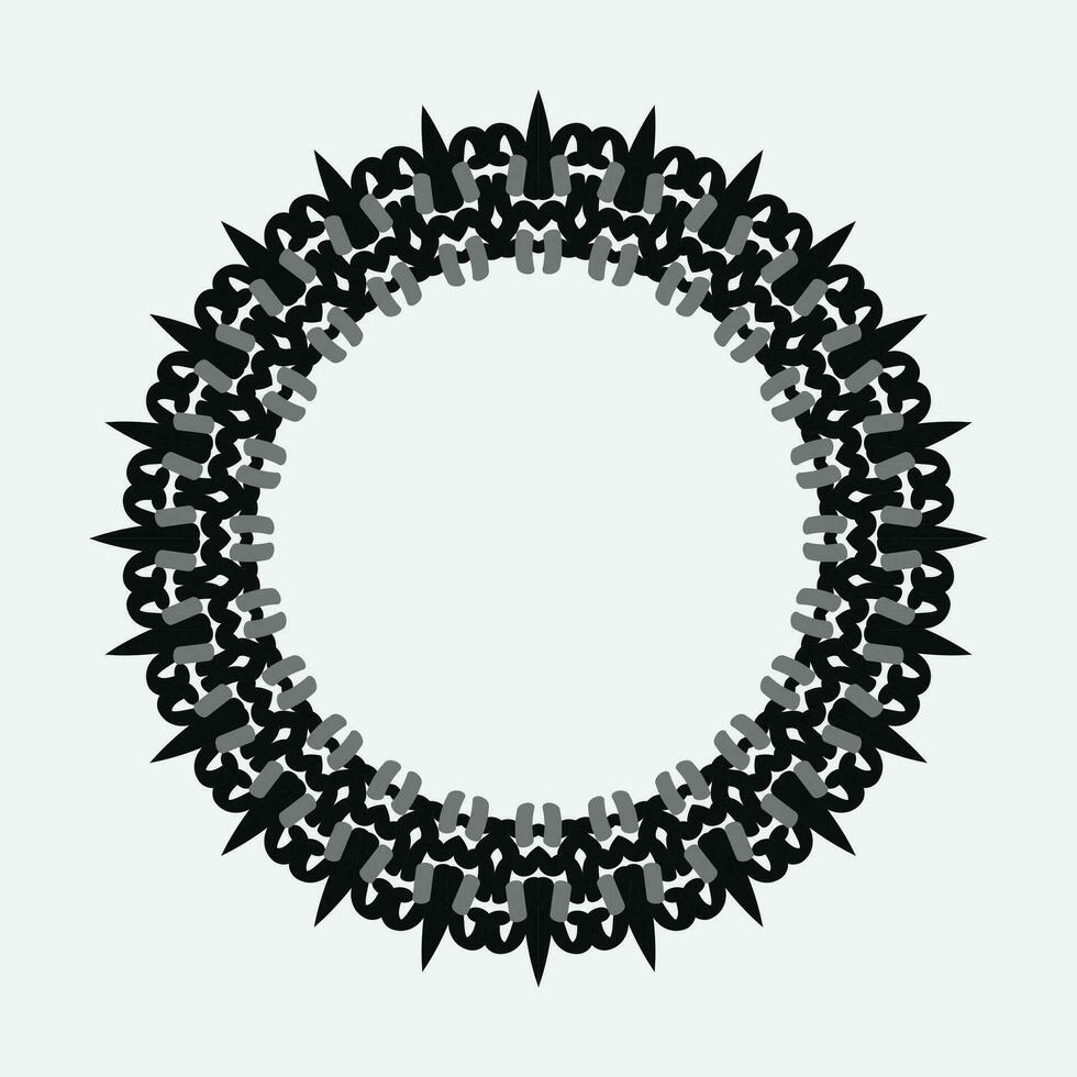 redondo ornamental marco, negro y blanco marco, Arábica, andaluz, oriental, arabesco estilos. vector