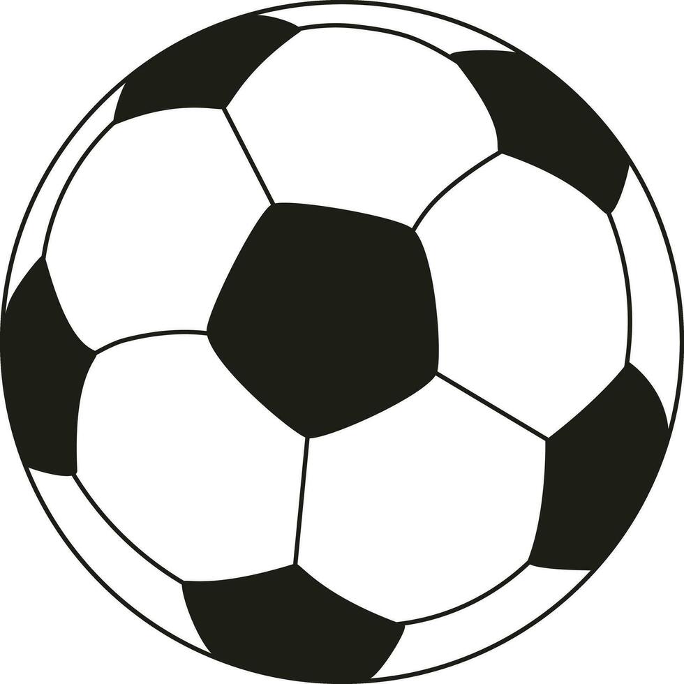 Vector illustration of soccer ball in black and white colours. Football ball icon design