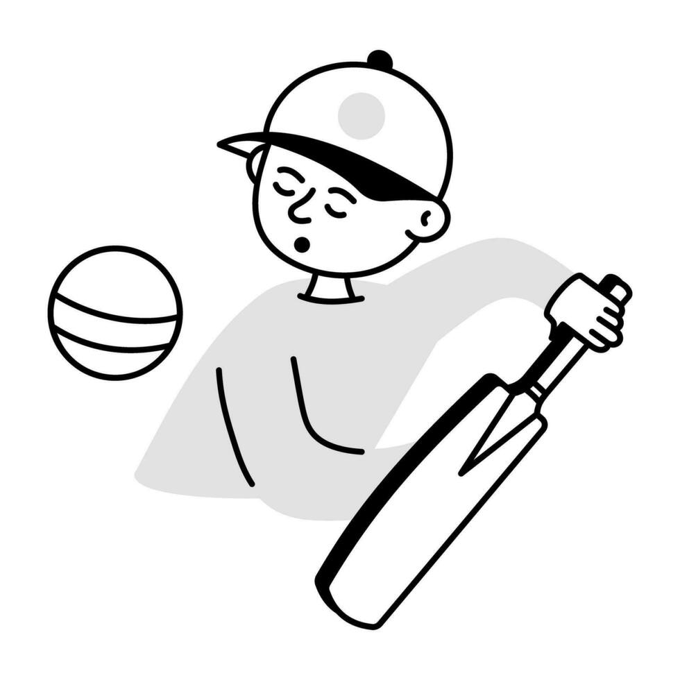 Trendy Cricketer Shot vector