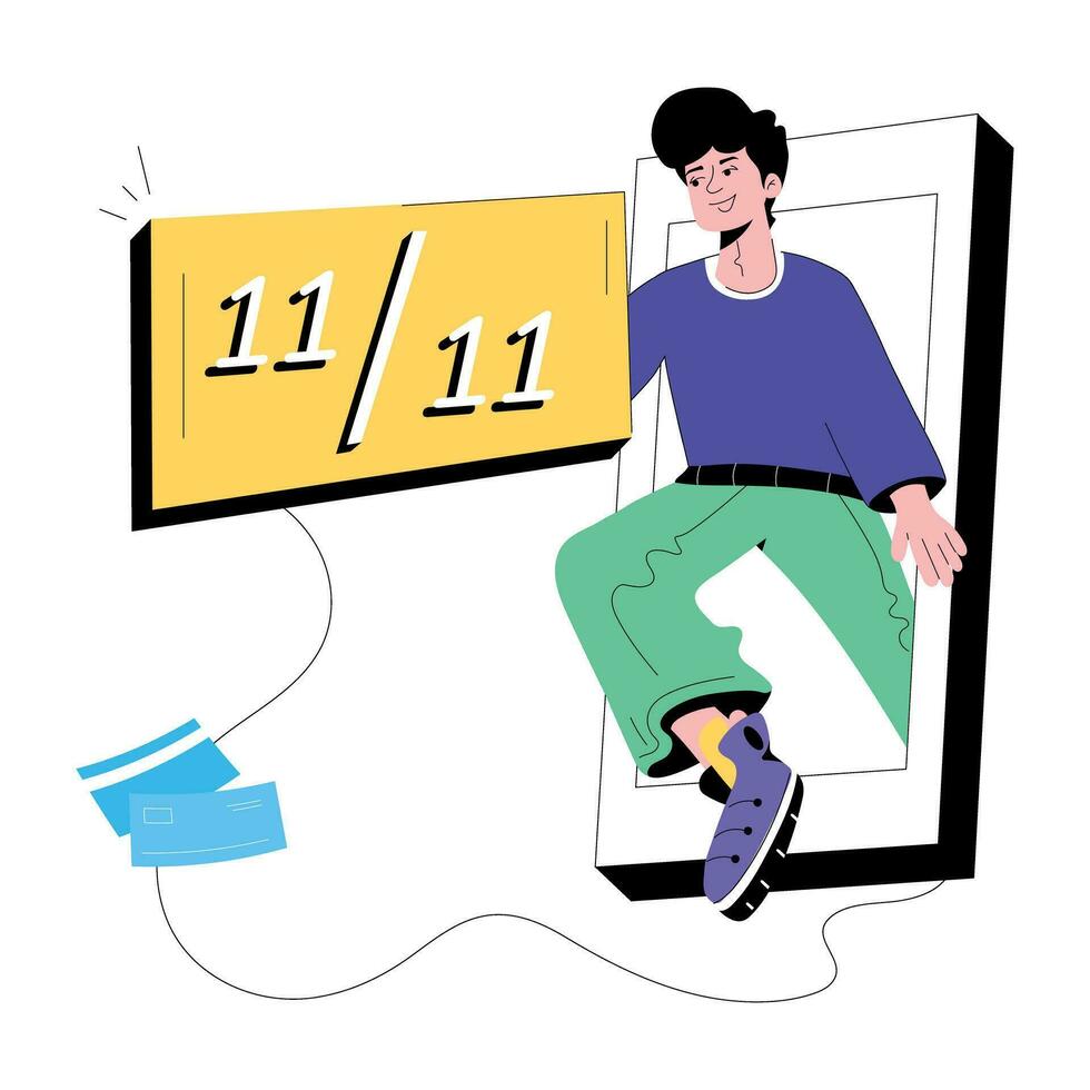 Trendy Online Sale vector