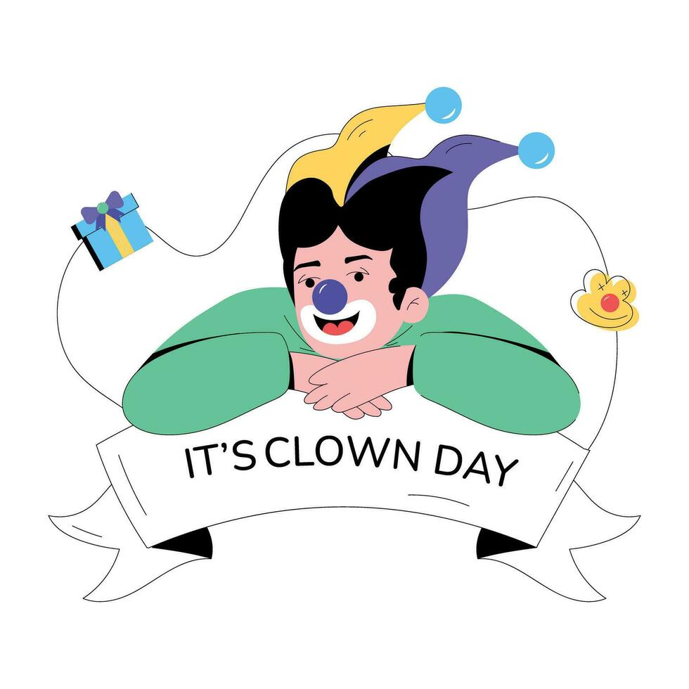 Trendy Clown Day vector