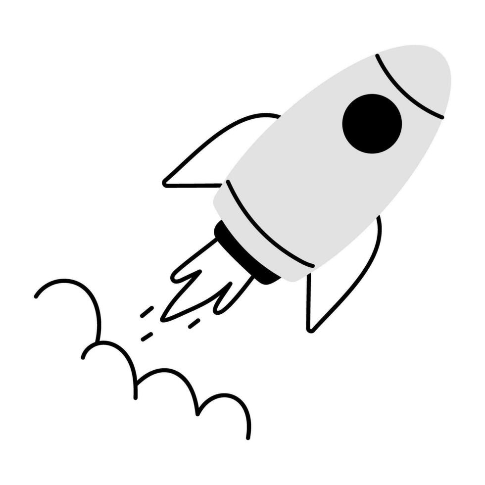 Trendy Rocket Launch vector