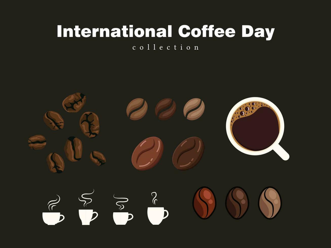 international coffee day seamless pattern cappuccino roasted october arabica aroma cafe caffeine art vector