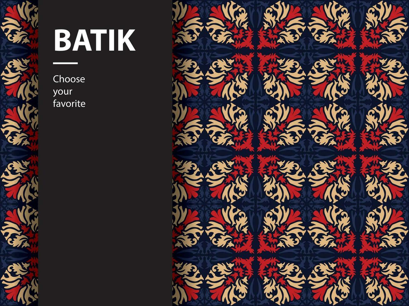 ethnic batik vector indonesian pattern fashion seamless vintage textile abstract flat culture art