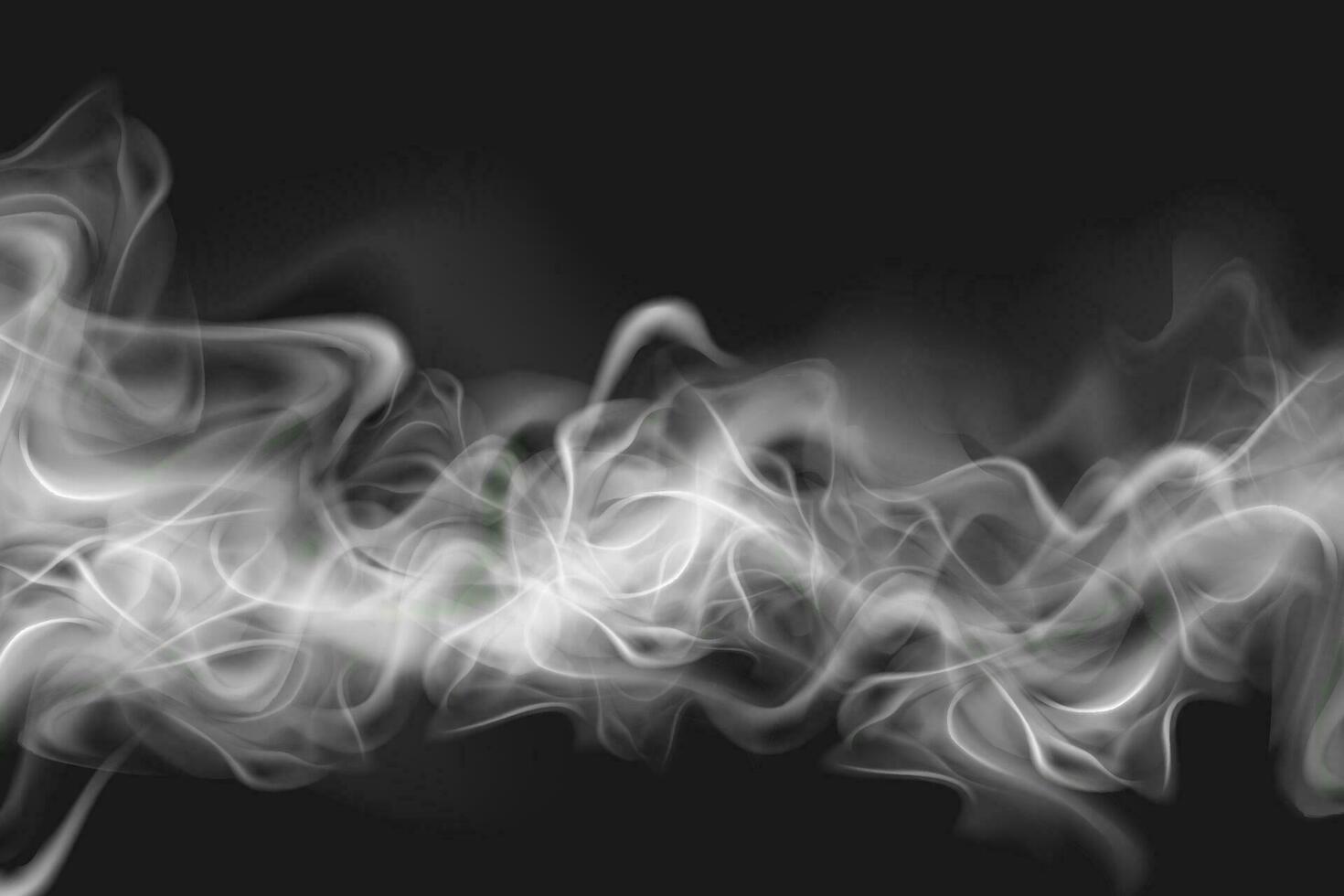 White fog or smoke on dark copy space background. Vector illustration