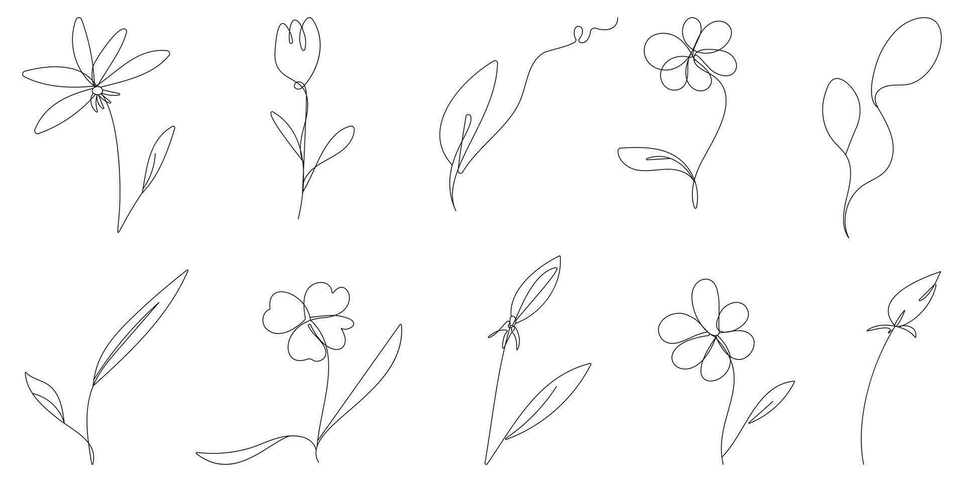 Hand Drawn Floral Doodles.Hand Drawn Floral Elements.Illustration in hand drawn line style.Vector elements for wedding design.Trendy for tattoo design.Vector elements for logo design vector