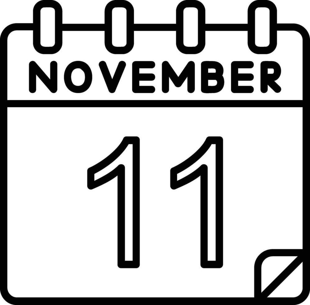 11 noviembre línea icono vector