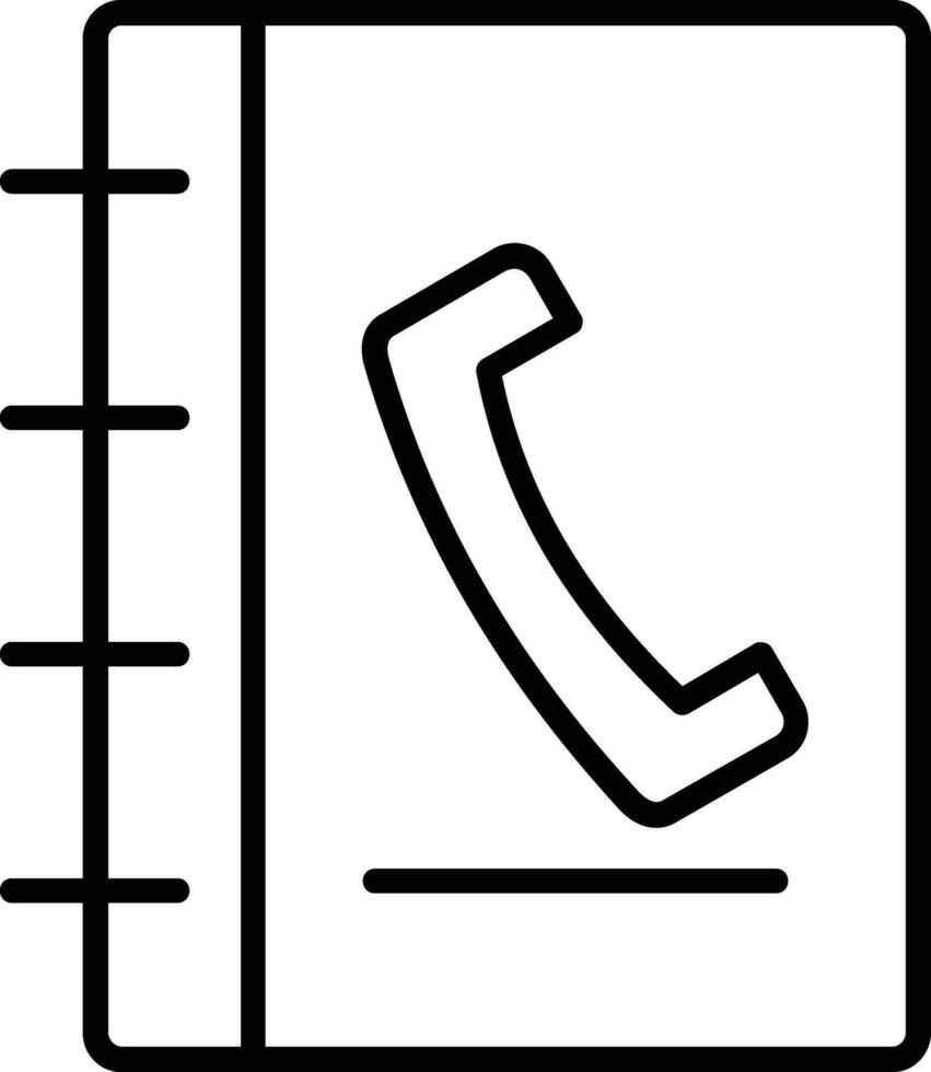 Phone Book Line Icon vector
