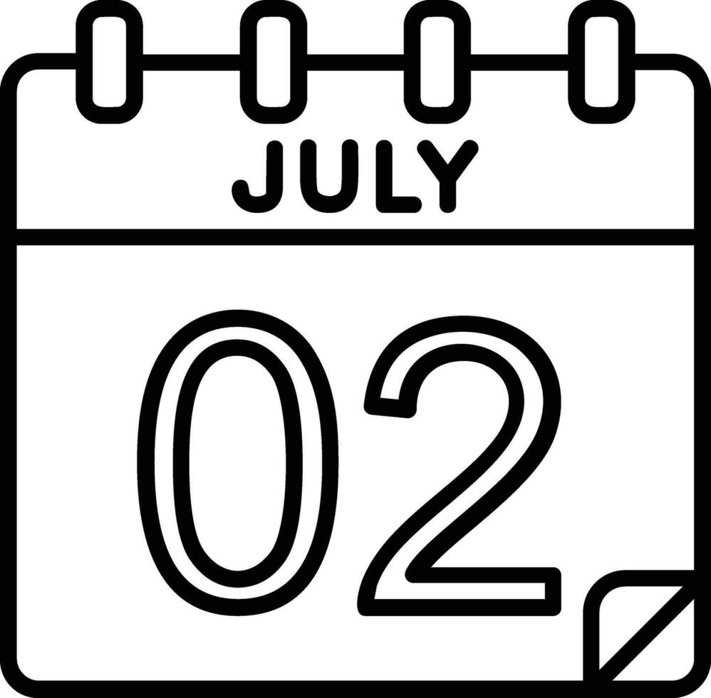 2 July Line Icon vector