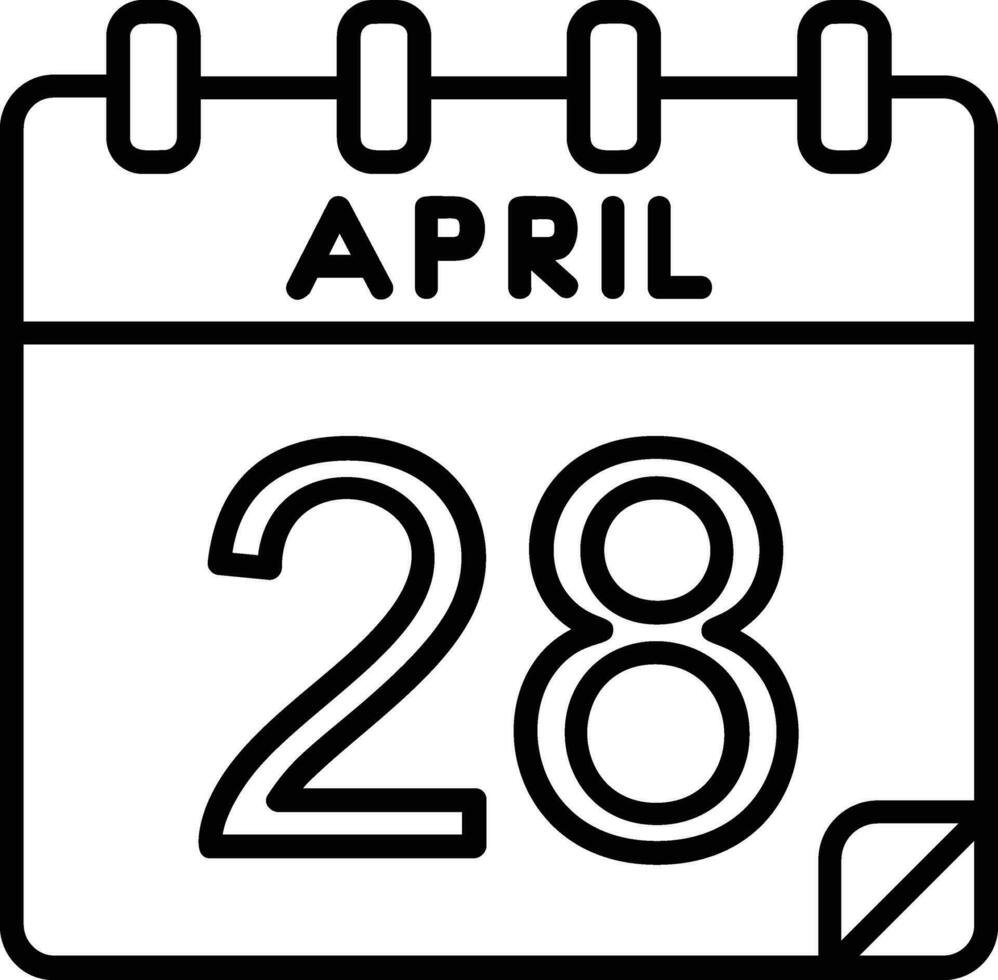 28 April Line icon vector