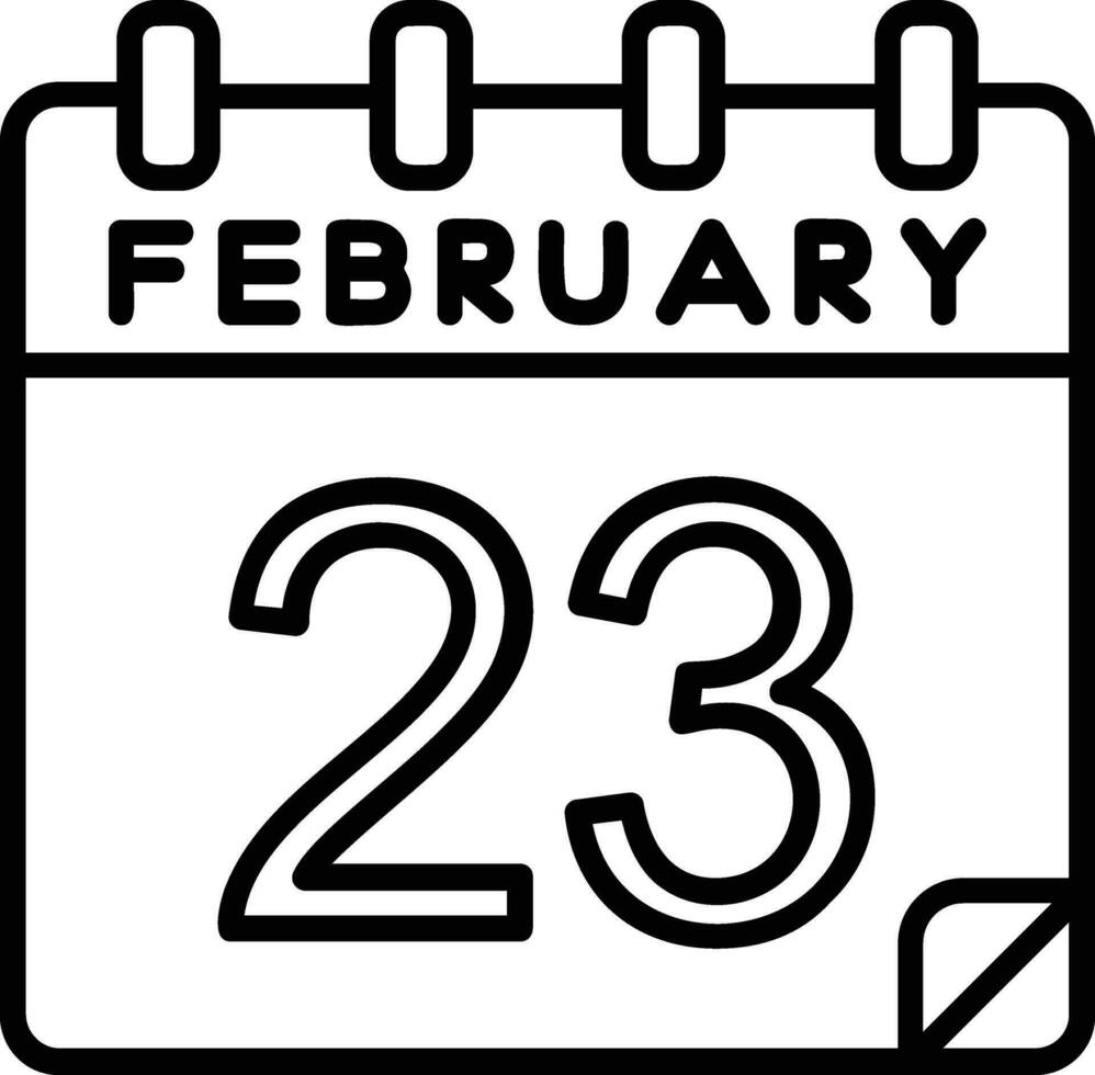 23 febrero línea icono vector