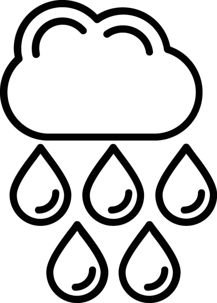 Rain Line Icon vector