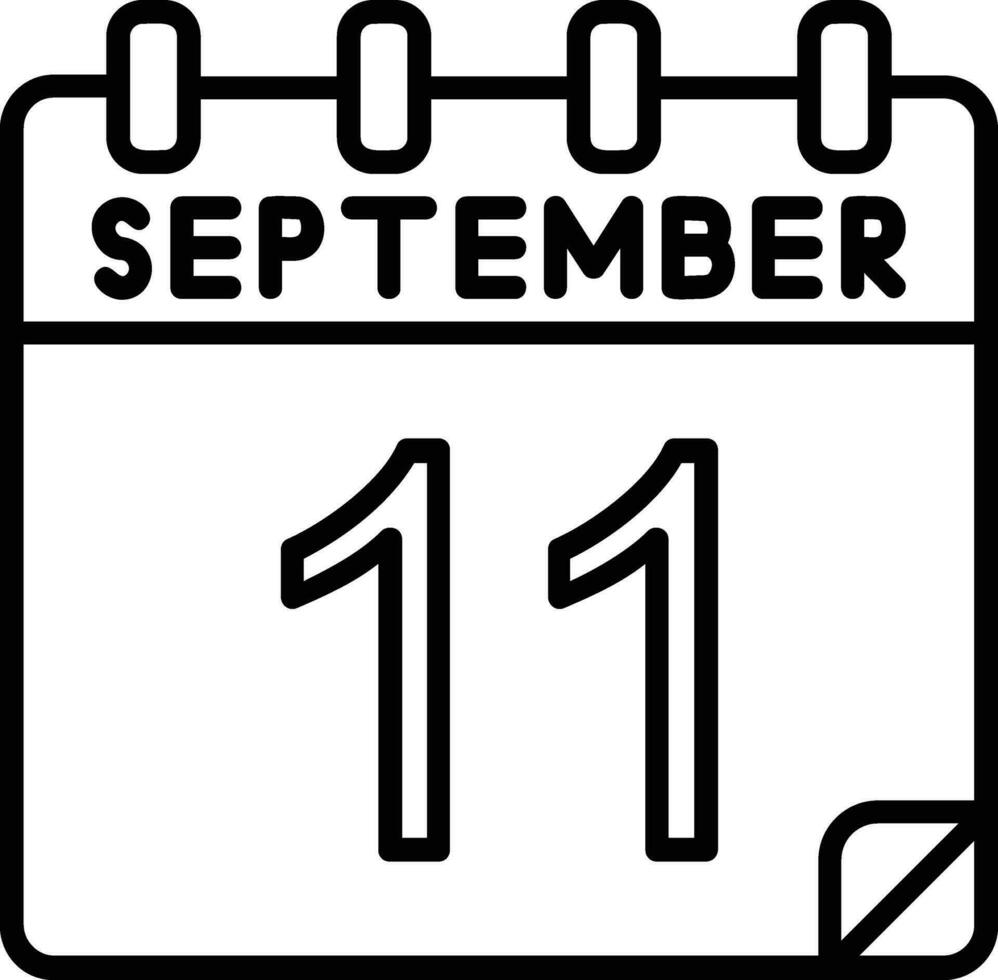11 September Line Icon vector