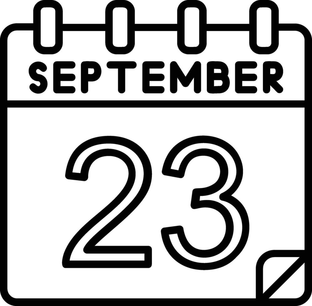 23 September Line Icon vector